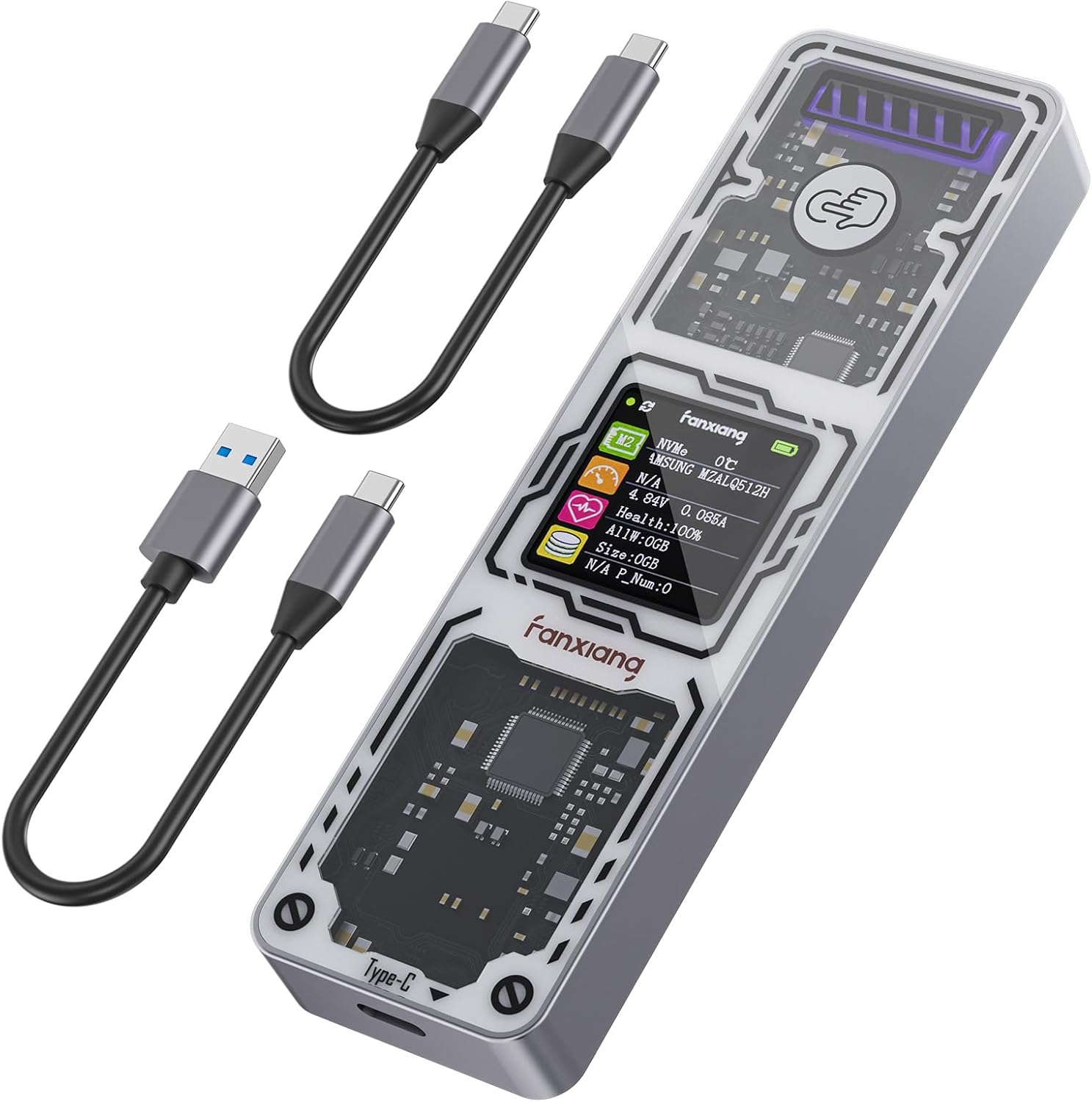 Fanxiang Md86 Smart M.2 Nvme Ssd Enclosure With Usb 3.2 Gen 2 And Intelligent Display Screen