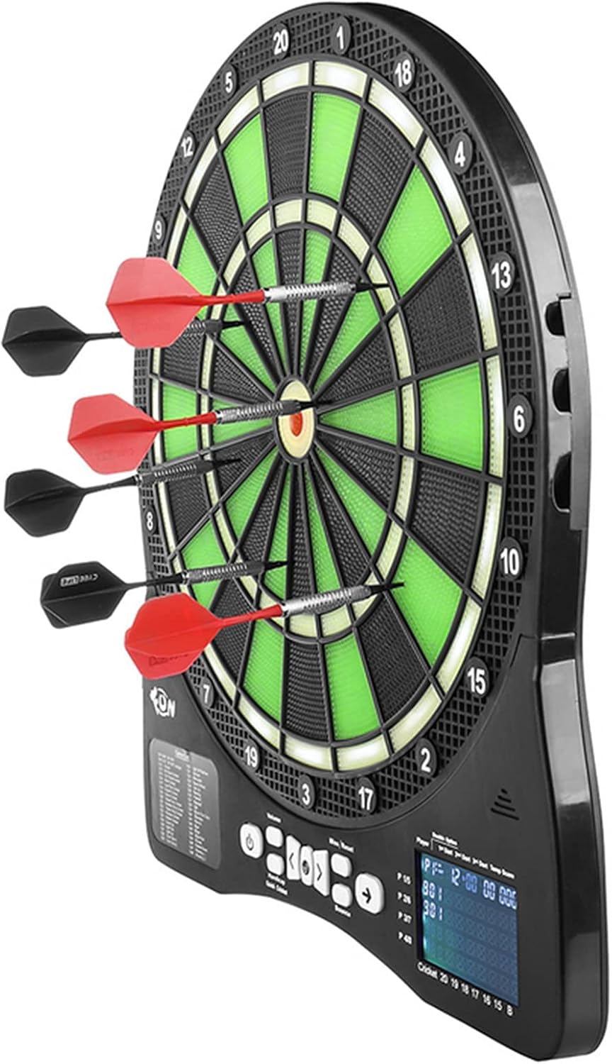 Generic K-Fb-176 Electronic Dartboard Cabinet Set With 9 Steel Tip Darts, Black