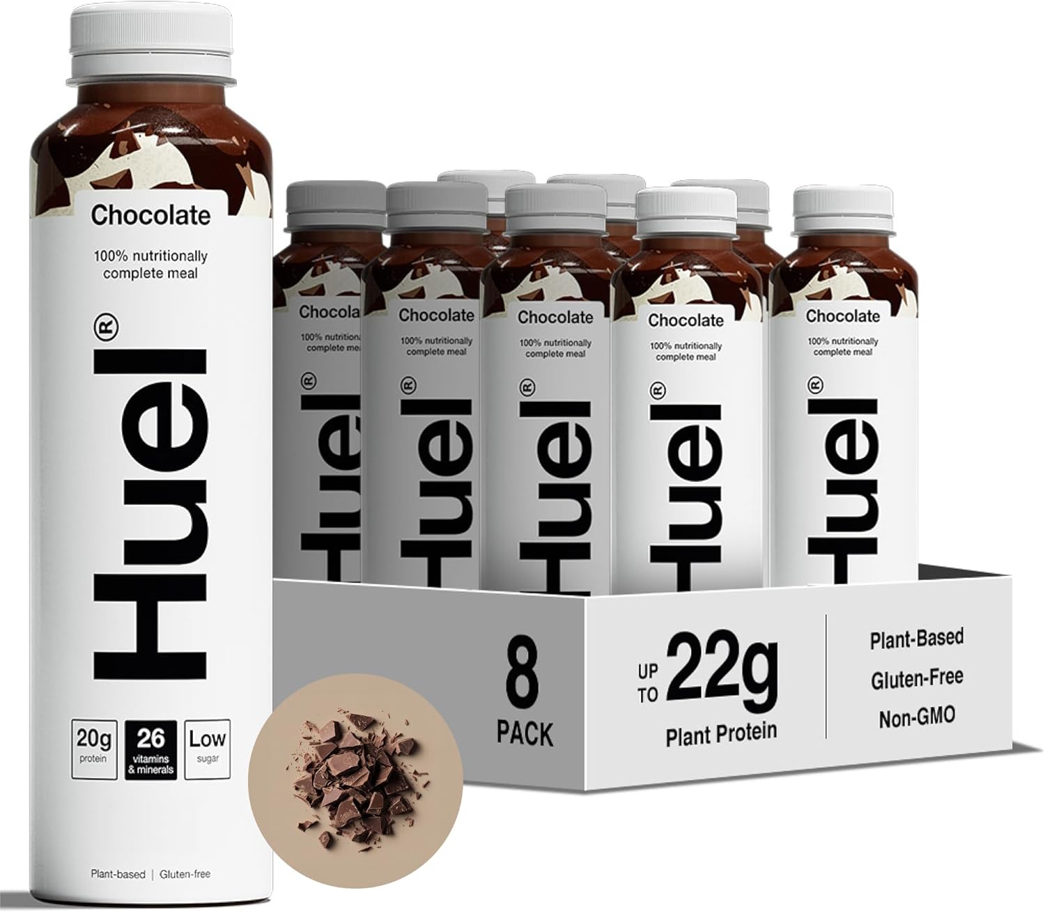 Huel Chocolate Protein Drink - 8 X 500Ml Ready-To-Drink Meal Replacement Shakes With 20G Protein Per Bottle