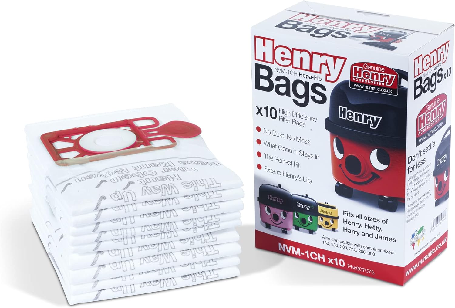 Henry Nvm-1Ch Hepaflo Vacuum Cleaner Dust Bags - Genuine Henry Accessory
