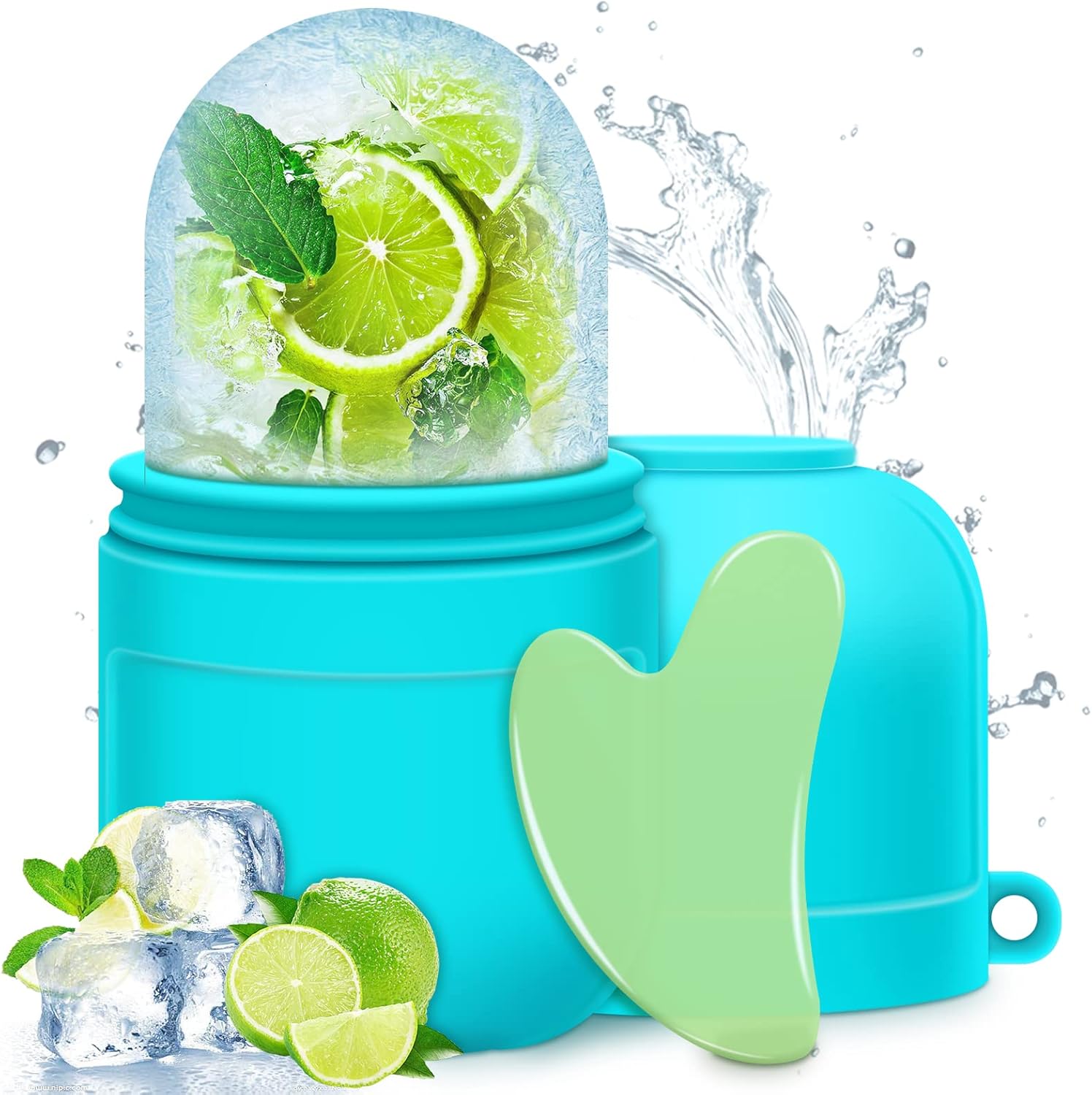 Serda-Run Ice Face Roller And Gua Sha Set For Facial Skincare And Pore Relief