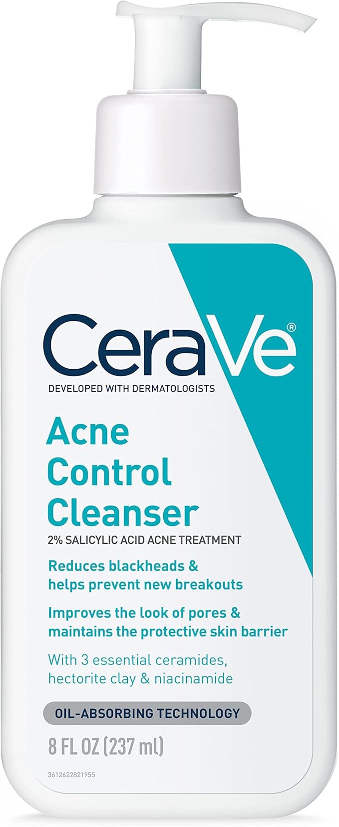 Cerave Face Wash Acne Treatment 2% Salicylic Acid Cleanser 8Oz Fragrance Free Paraben Free Non Comedogenic