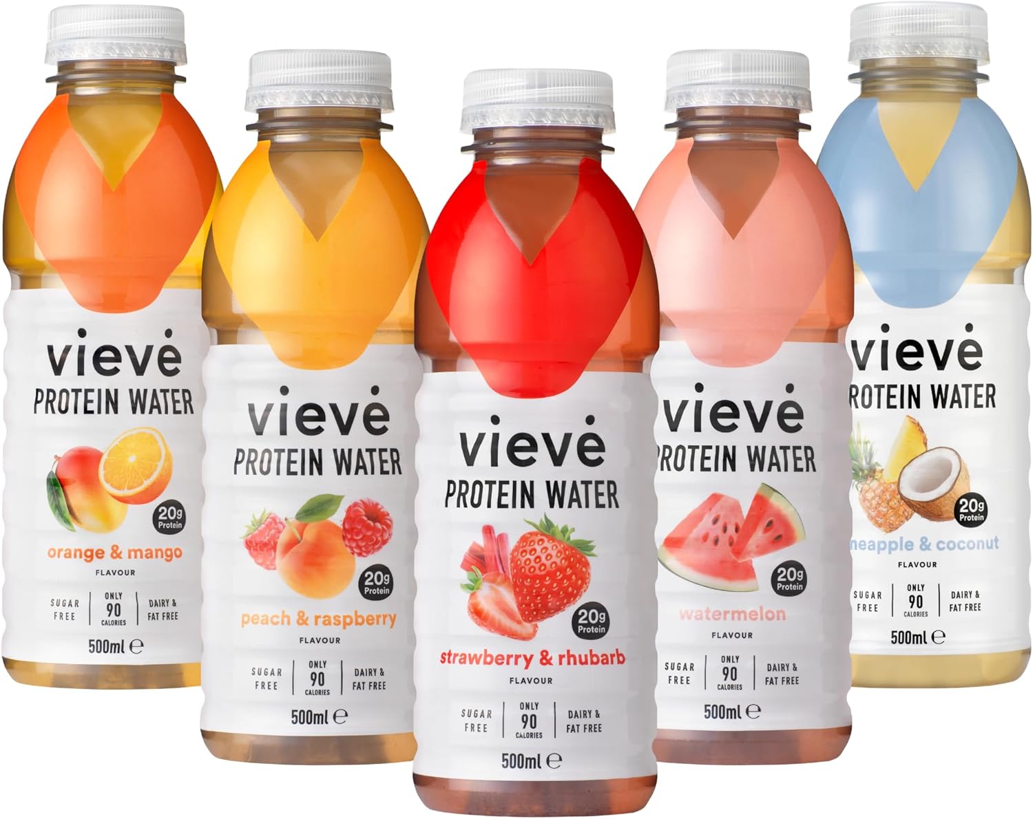 Vieve Protein Water 10X500Ml Mixed Variety Pack - 20G Protein Per Bottle, Sugar Free, Fat Free & Dairy Free