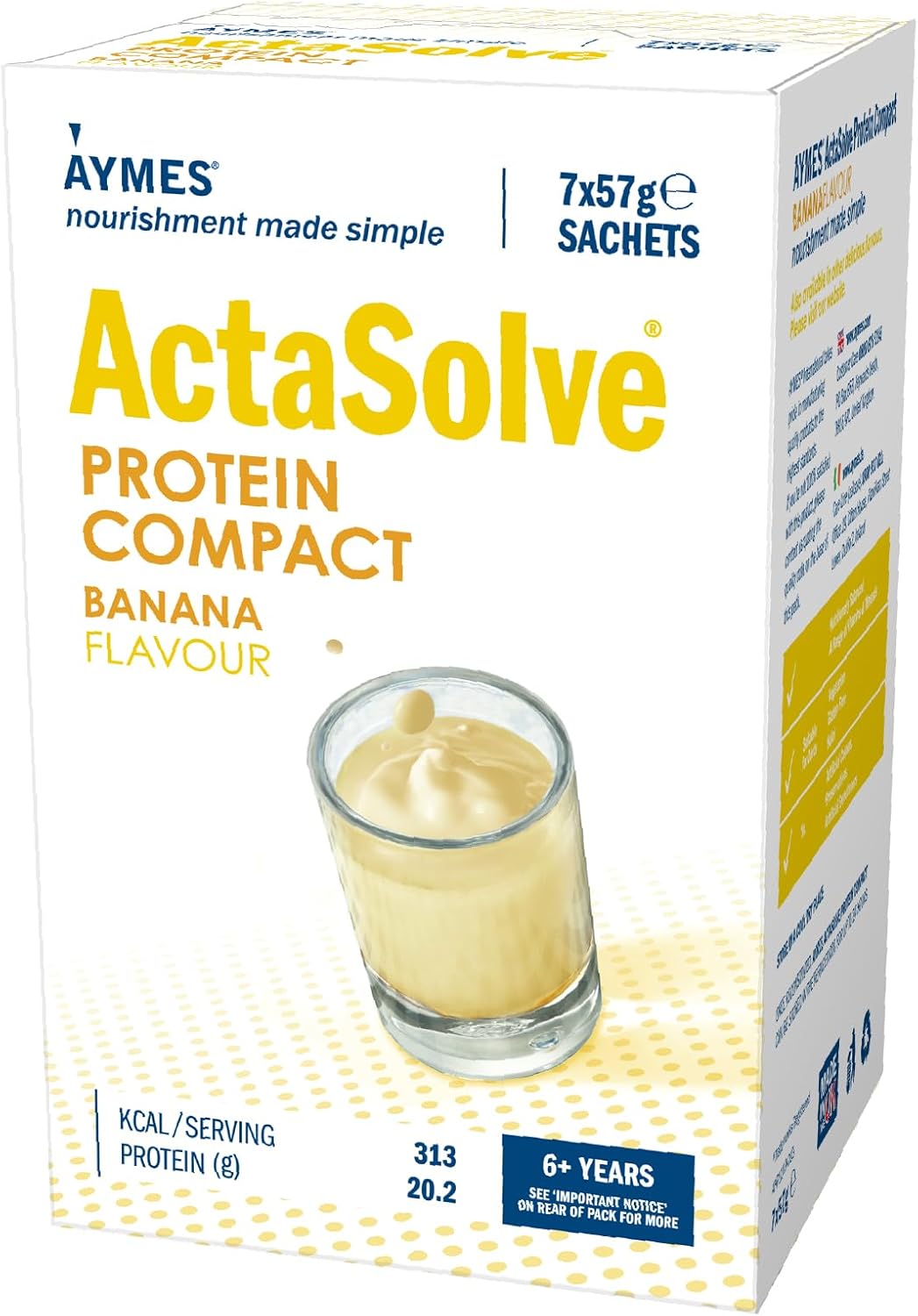 Aymes Actasolve Protein Compact - Banana Flavour High Protein Supplement
