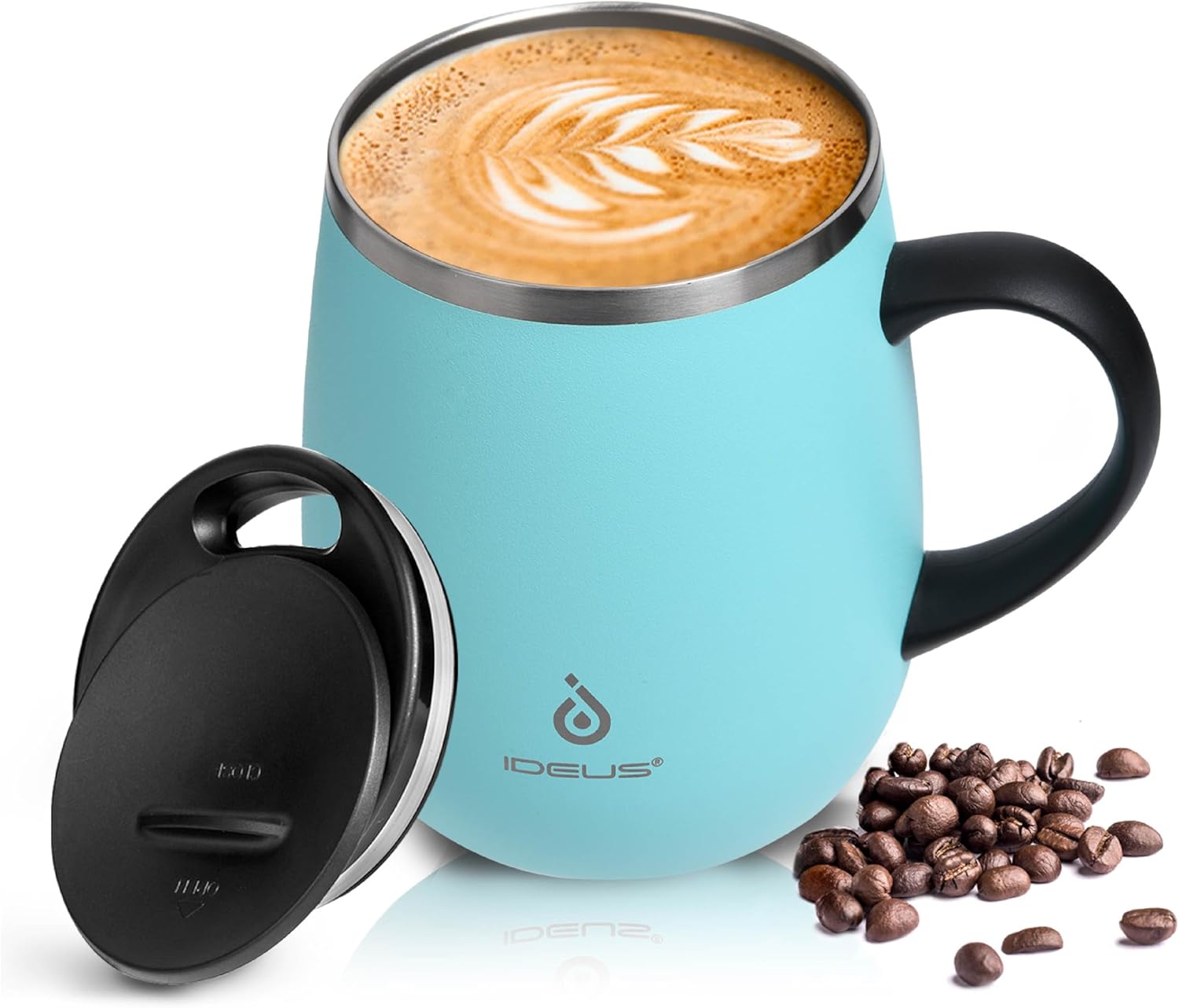 Ideus Coffee Mug 470Ml (16Oz) Double Wall Vacuum Insulated Stainless Steel Coffee & Tea Cup