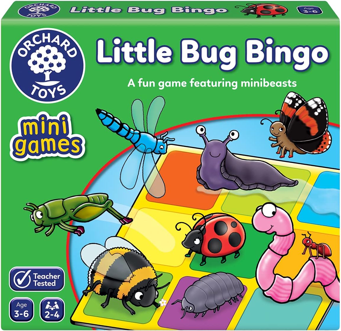 Orchard Toys Little Bug Bingo Game For Kids - Compact Travel Edition