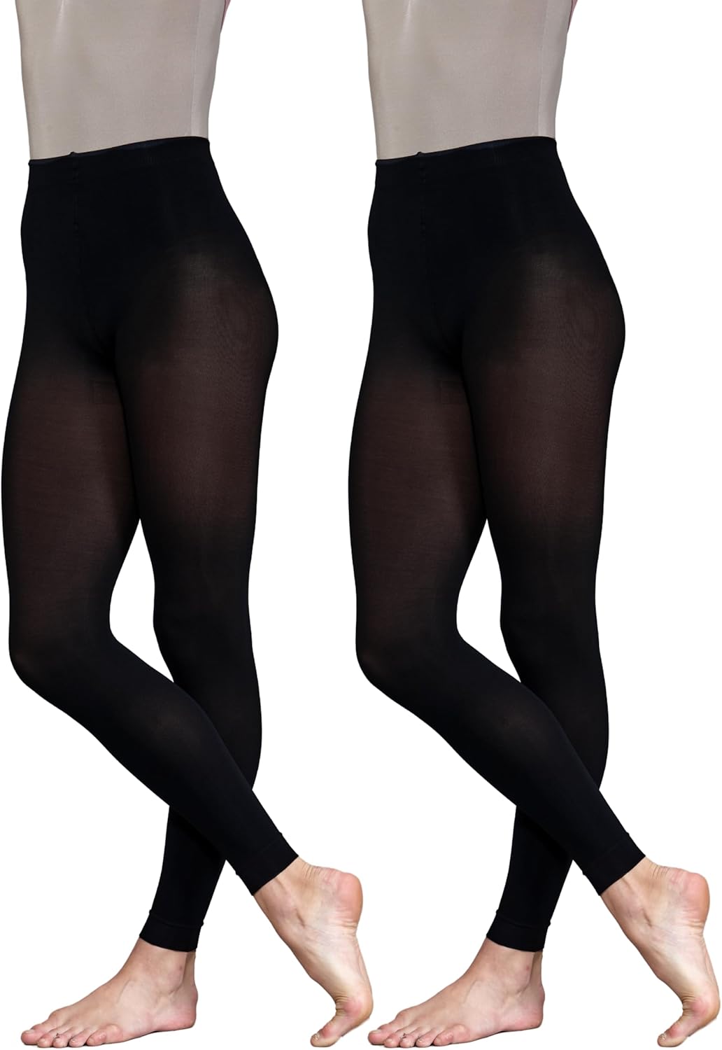 Silky Dance Footless Ballet Tights 60 Denier - 2 Pairs Multipack For Girls, Kids, Adults