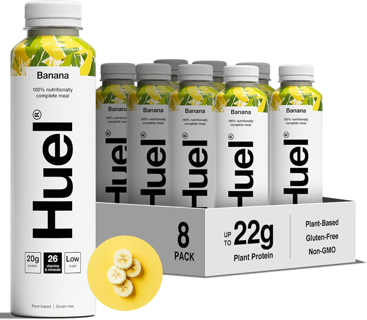Huel Ready-To-Drink Meal Banana Protein Drink 8X500Ml Bottles
