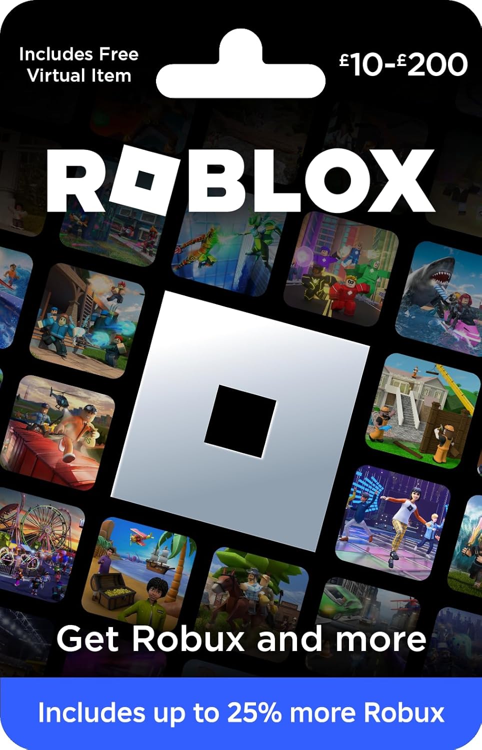Roblox Physical Gift Card With 25% Extra Robux - Official Roblox Gift Card For Online Gaming Credit