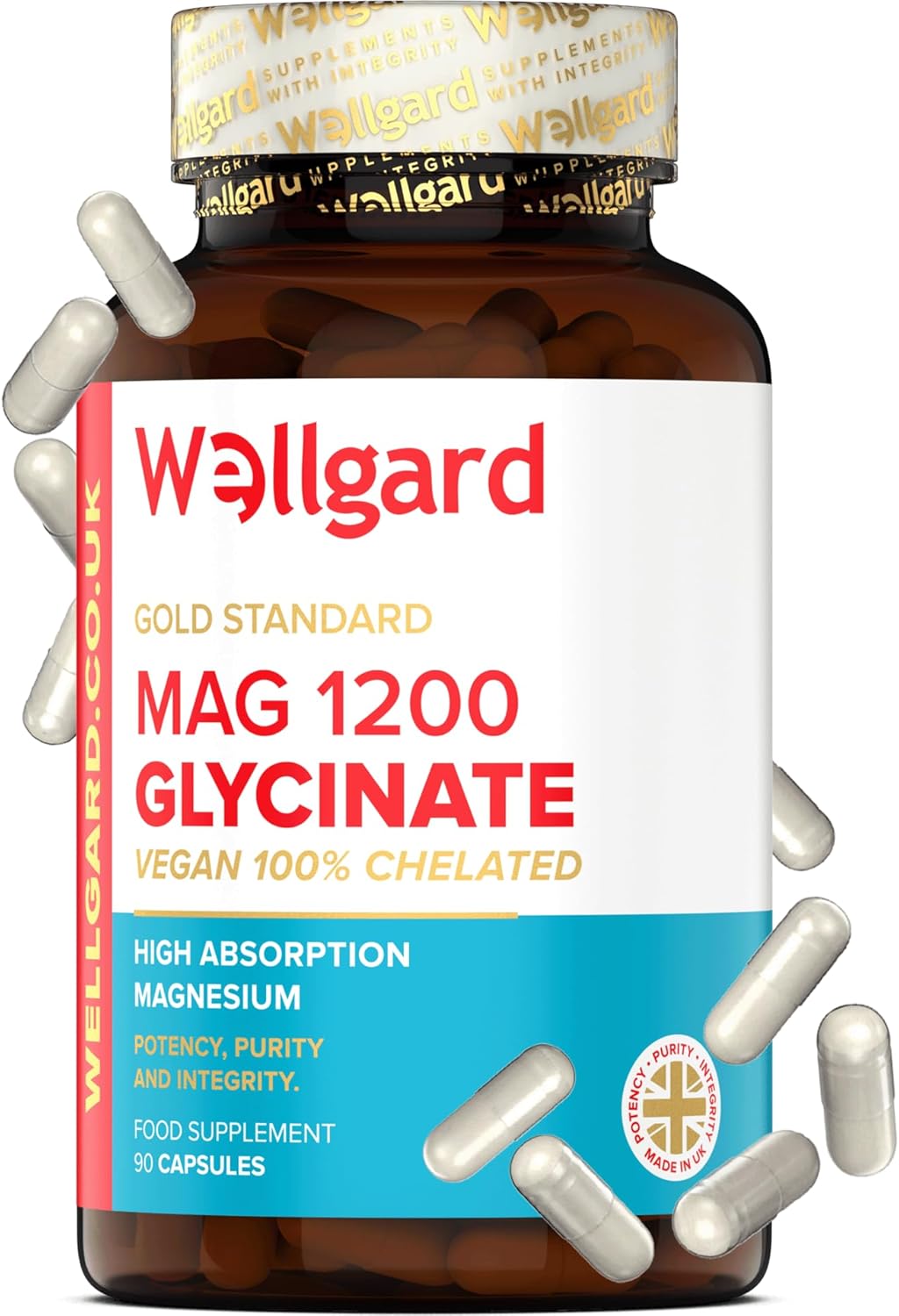 Wellgard Mag 1200 Pure Magnesium Glycinate Supplement