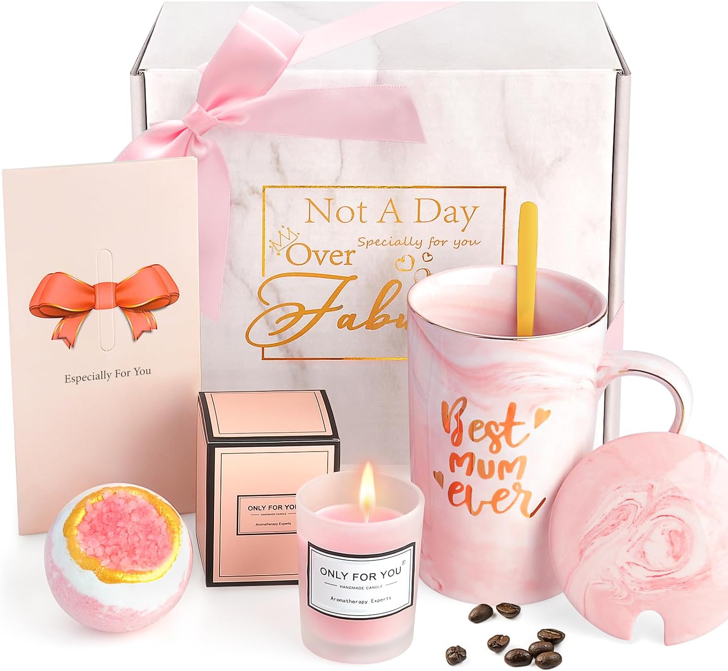 Yiksunmy Jju-452 Gift Set For Mum, Ceramic Mug, Crystal Bath Bombs & Scented Candles