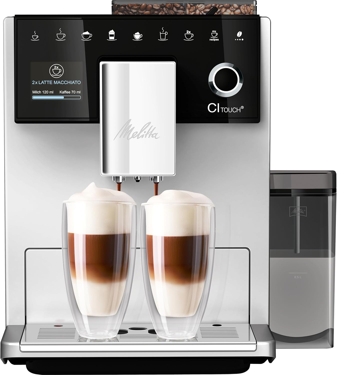 Melitta Ci Touch F630-112 Bean To Cup Coffee Machine, Stainless Steel, Silver