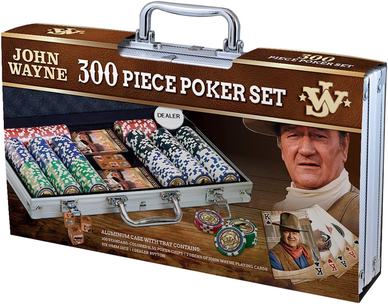 Masterpieces Casino John Wayne 300 Piece Poker Chip Set With Carrying Case