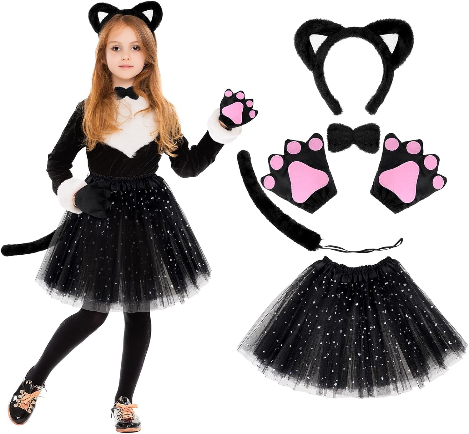 Huiguli Cat Cosplay Costume 6Pcs Set For Kids - Hg-Mz039-01Bk