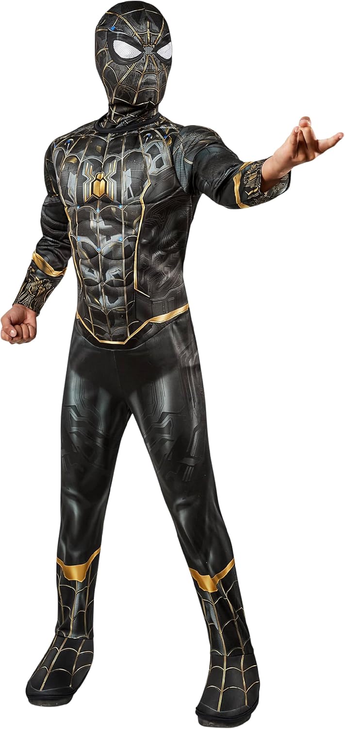 Rubies Marvel Spider-Man No Way Home Deluxe Child's Black And Gold Costume