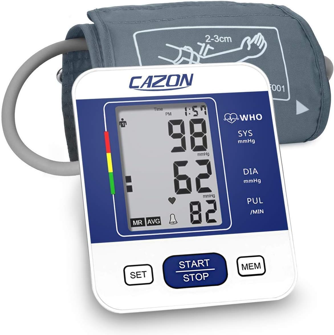 Cazon Blood Pressure Monitor - Upper Arm Bp Machine With Large Cuff & Lcd Display