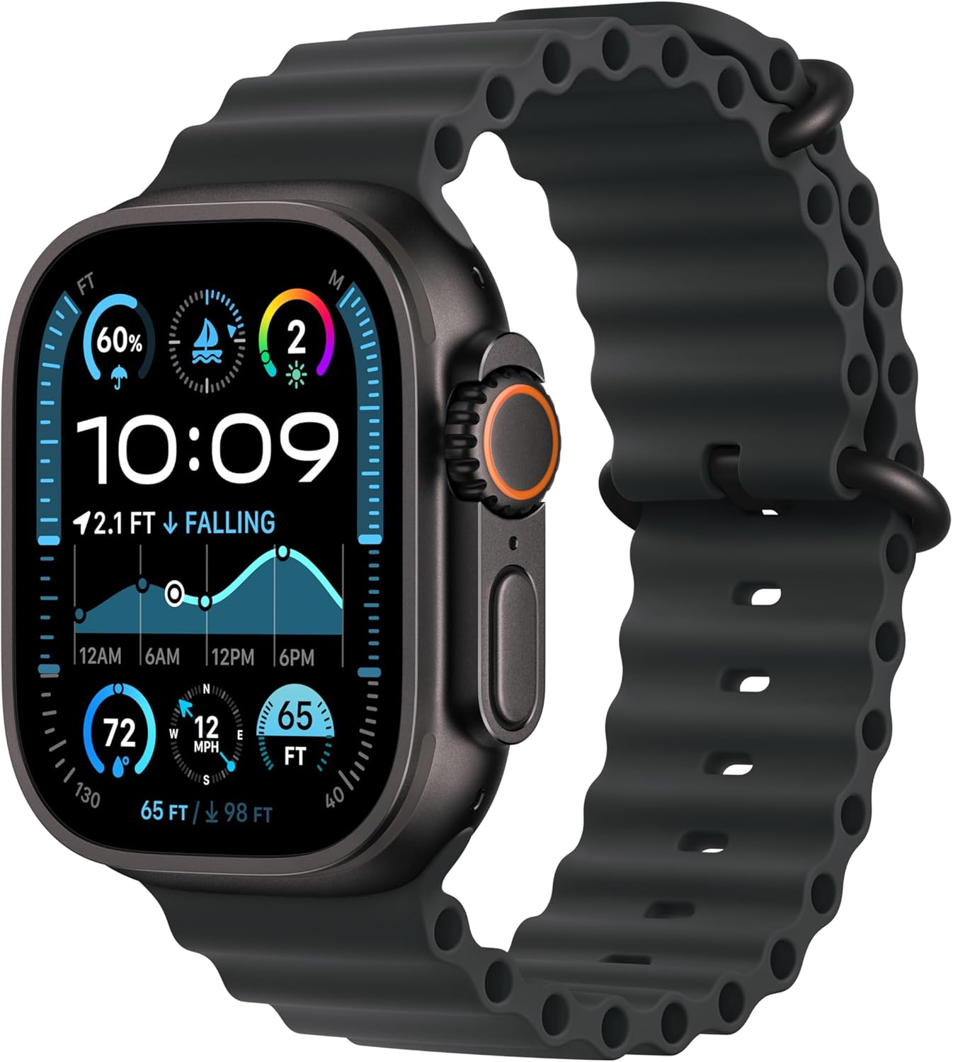 Apple Watch Ultra 2 Gps + Cellular 49Mm Smartwatch With Black Rugged Titanium Case