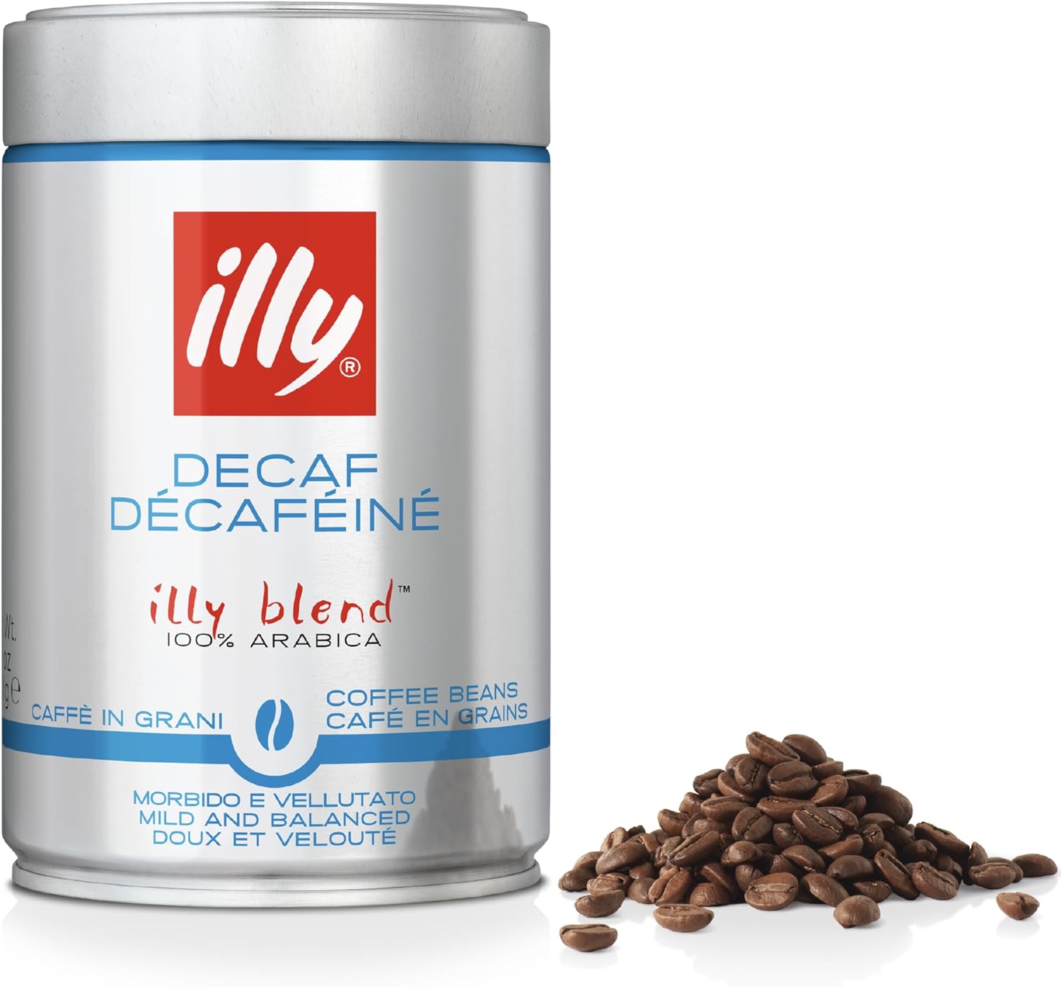 Illy Decaf Coffee Beans 250G - Medium Roast 100% Arabica Whole Beans