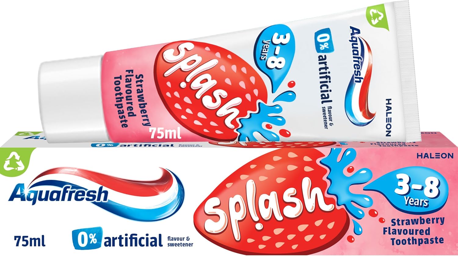 Aquafresh Splash Toothpaste 3-8 Years Strawberry Flavour 75Ml