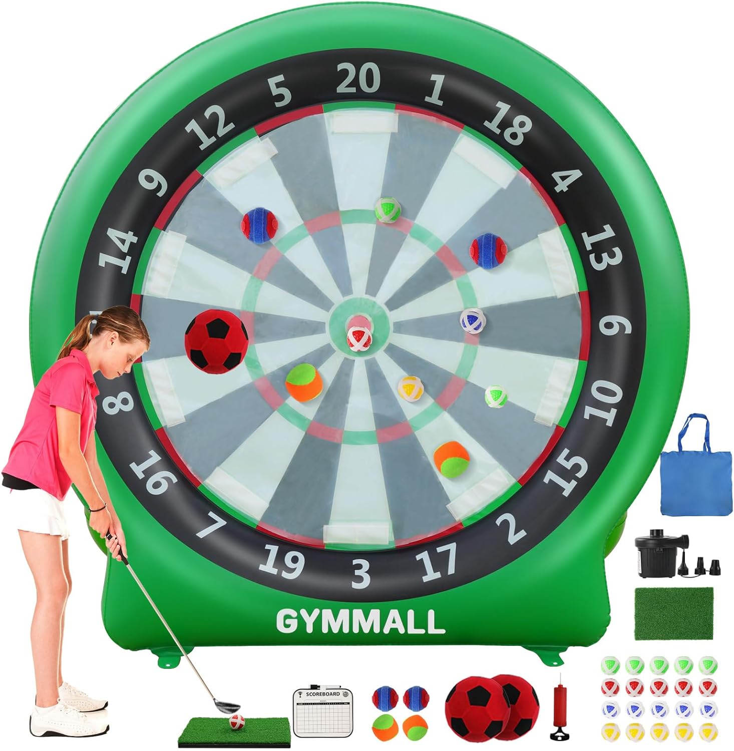 Gymmall Giant Dart Board Inflatable With Pump, Outdoor And Indoor Soccer Sport Kick Dartboard