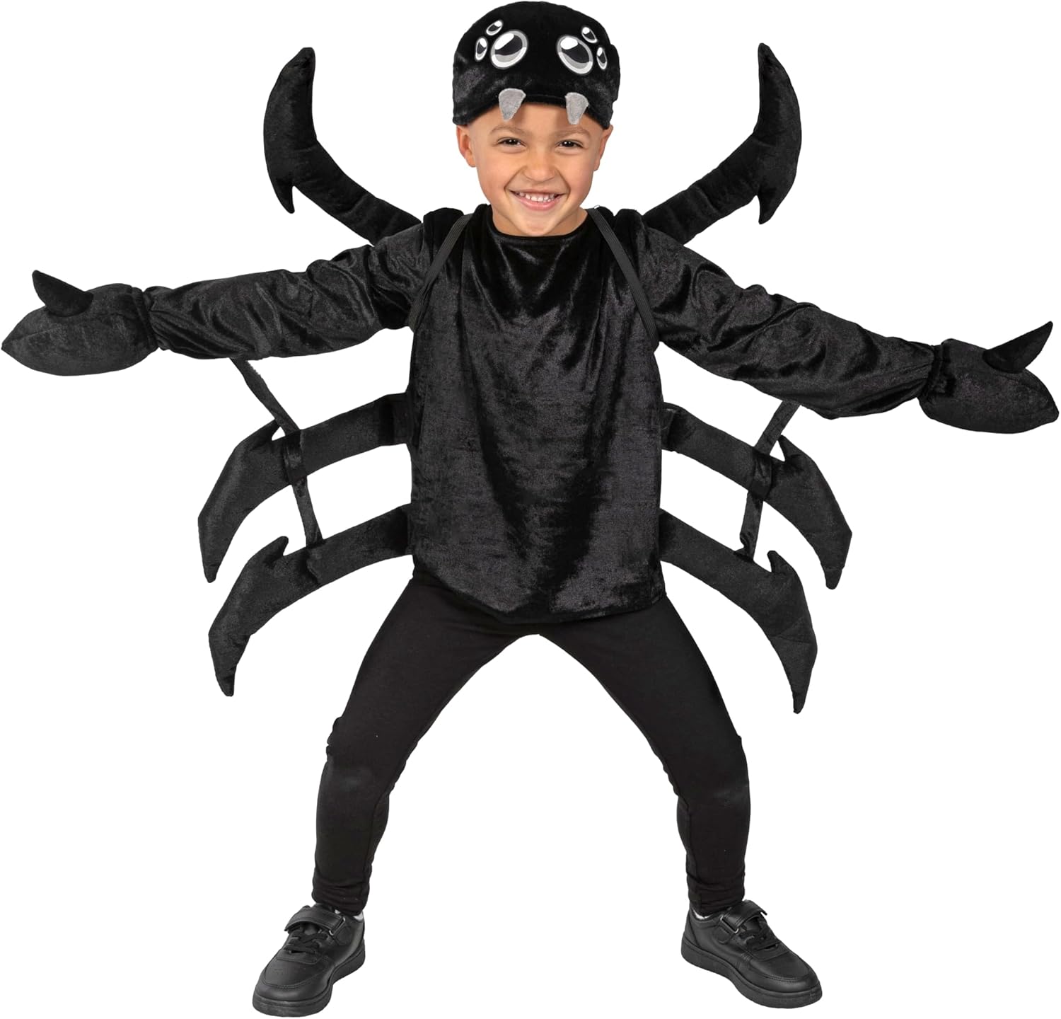 Morph Spider Costume For Kids - Black Spider Halloween Costume With Detachable Legs