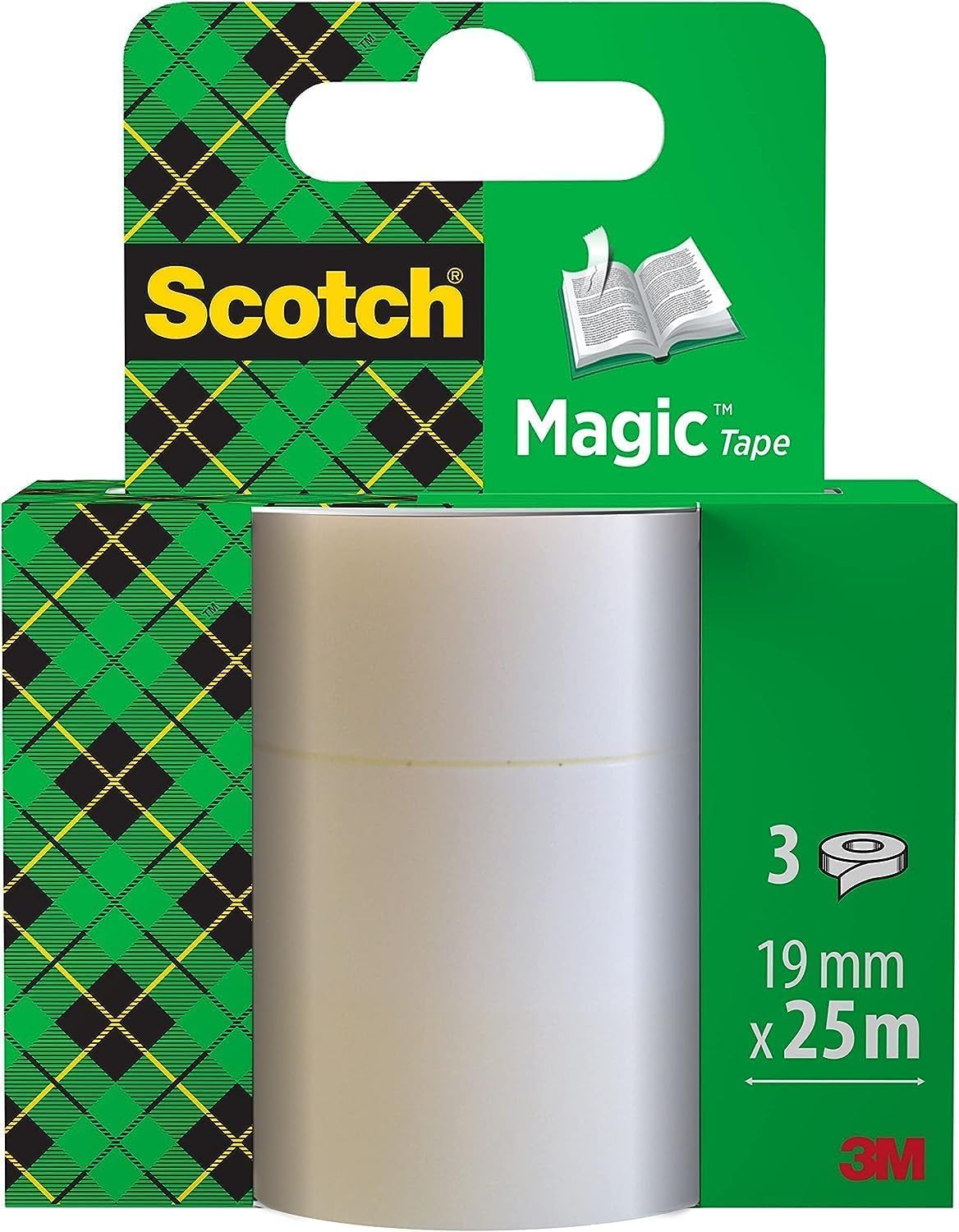 Scotch Magic Invisible Tape - 3 Refill Rolls, 19Mm X 25M