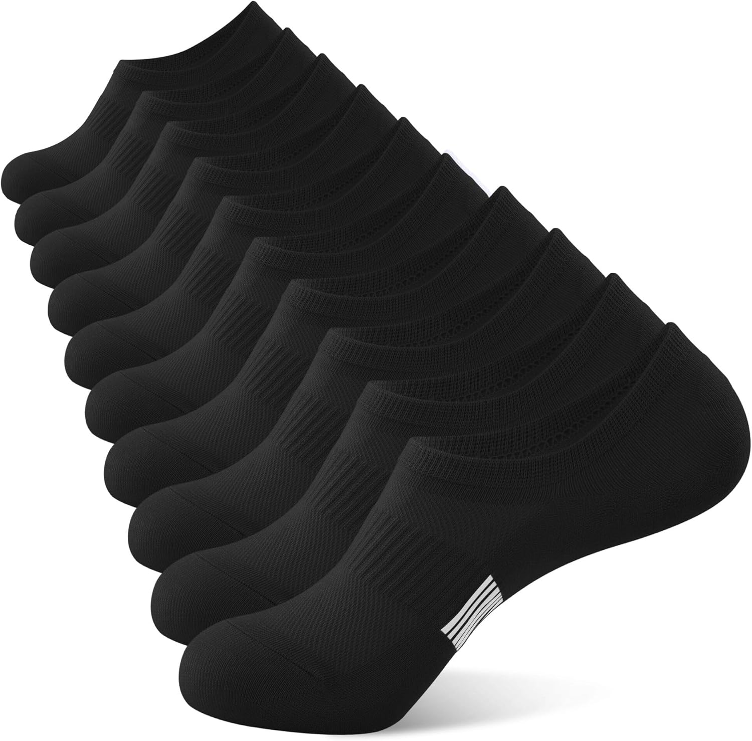 Budermmy Women's Trainer Socks - 5 Pairs, Low Cut, Non-Slip, Breathable Cotton