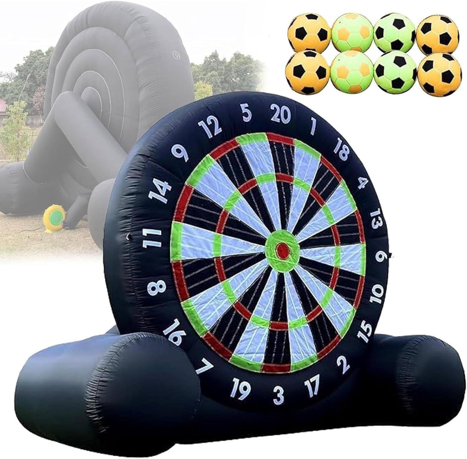 Ylpddmm Inflatable Giant Kick Darts Game - Outdoor Soccer Target Dartboard With Air Pump & Accessories