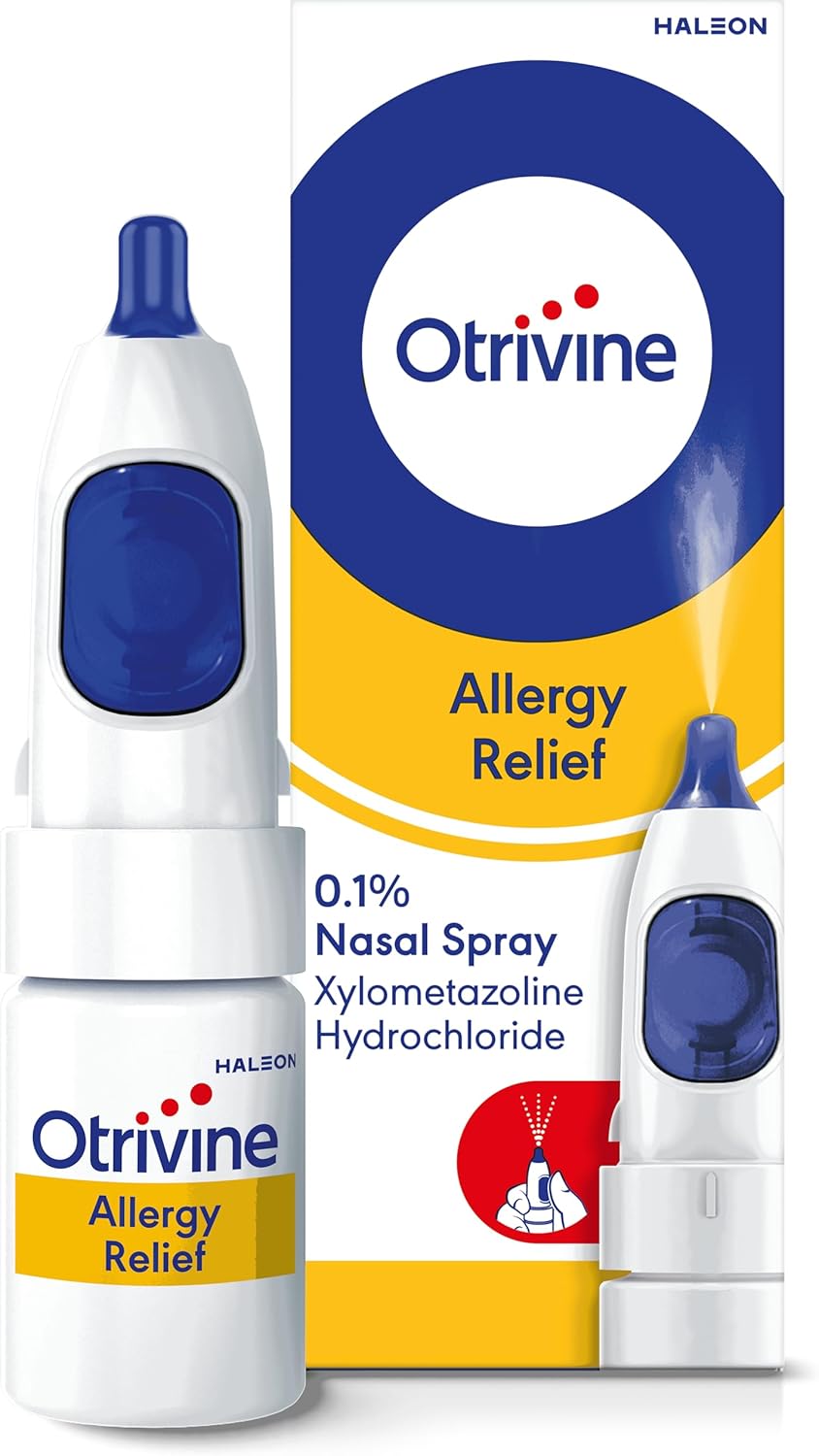 Otrivine Decongestant Nasal Spray 10Ml - Fast Relief From Nasal Congestion Due To Cold, Sinusitis, Hay Fever & Allergies