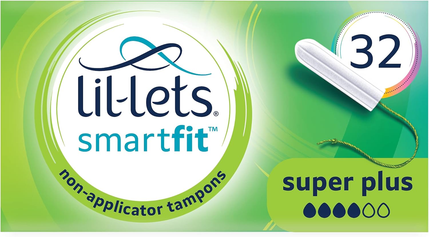 Lil-Lets Non-Applicator Super Plus Tampons, 32 Count, Heavy Flow
