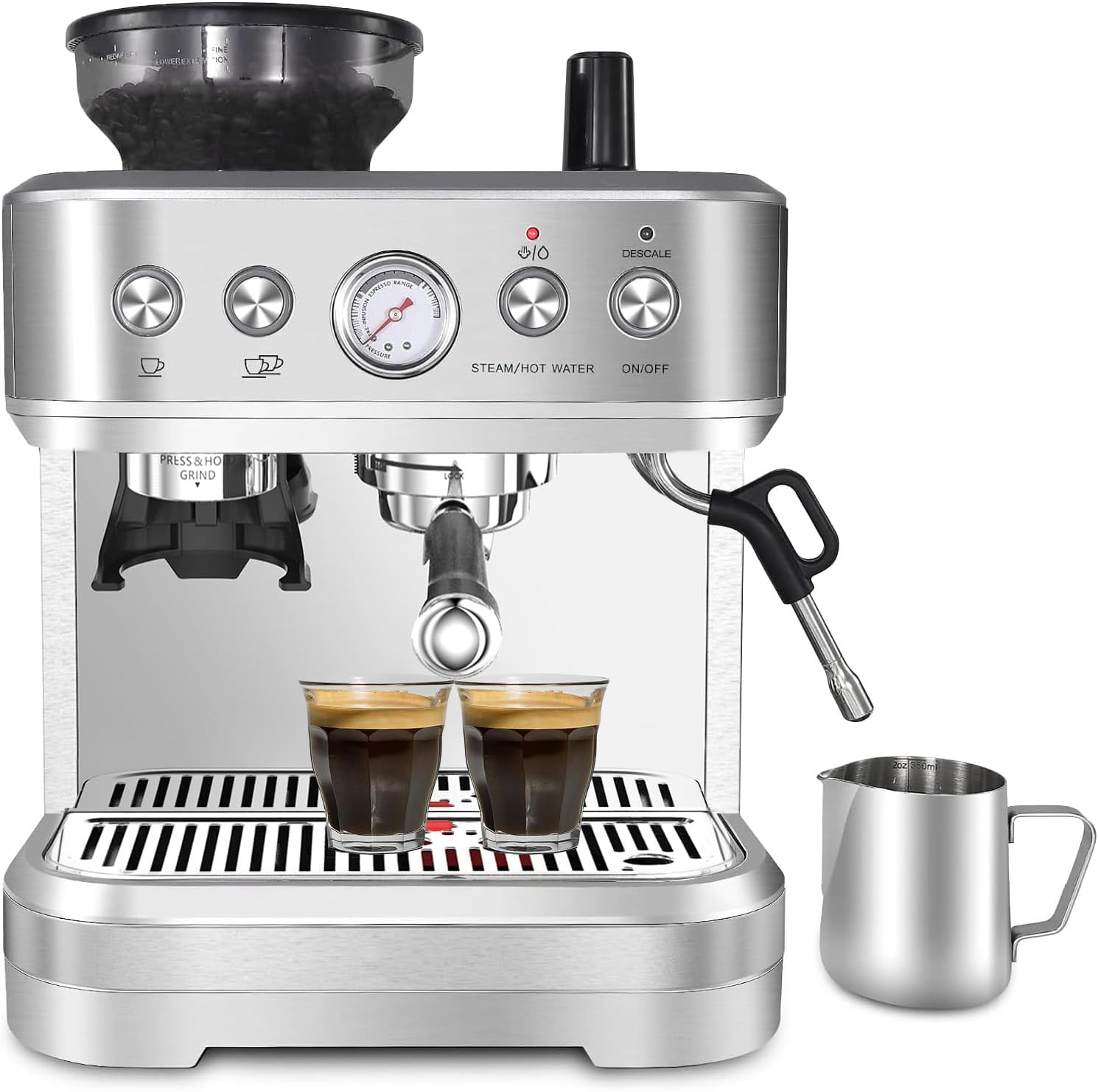 Aptliton Bean To Cup Coffee Machine - Espresso Maker With Grinder And Milk Frother