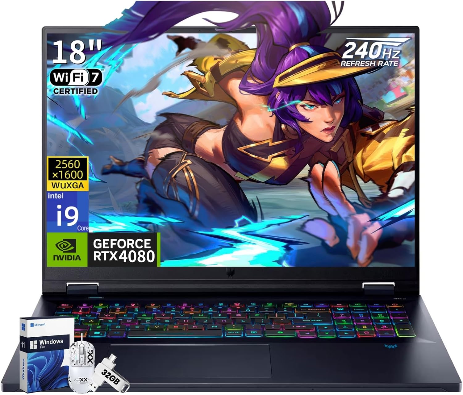 Acer Predator Helios 18 Gaming Laptop, Intel Core I9-14900Hx, Nvidia Geforce Rtx 4080, 18