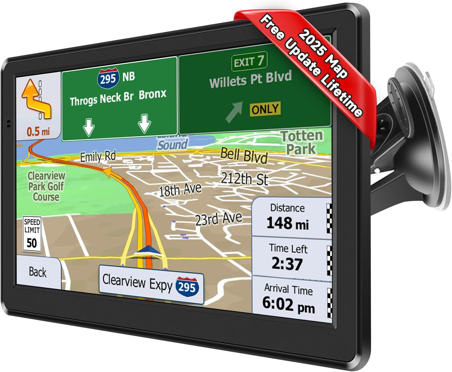 Vapourd Car Sat Nav 7 Inch Hd Touch Screen Gps Navigation System With Uk And Eu Maps