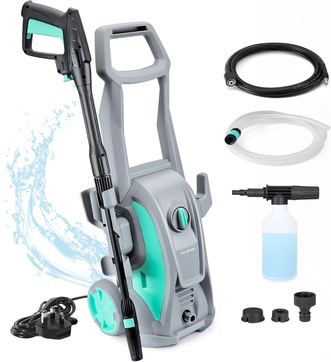 Haushof High Pressure Washer 2 In 1, 135 Bar Portable Electric Jet Washer