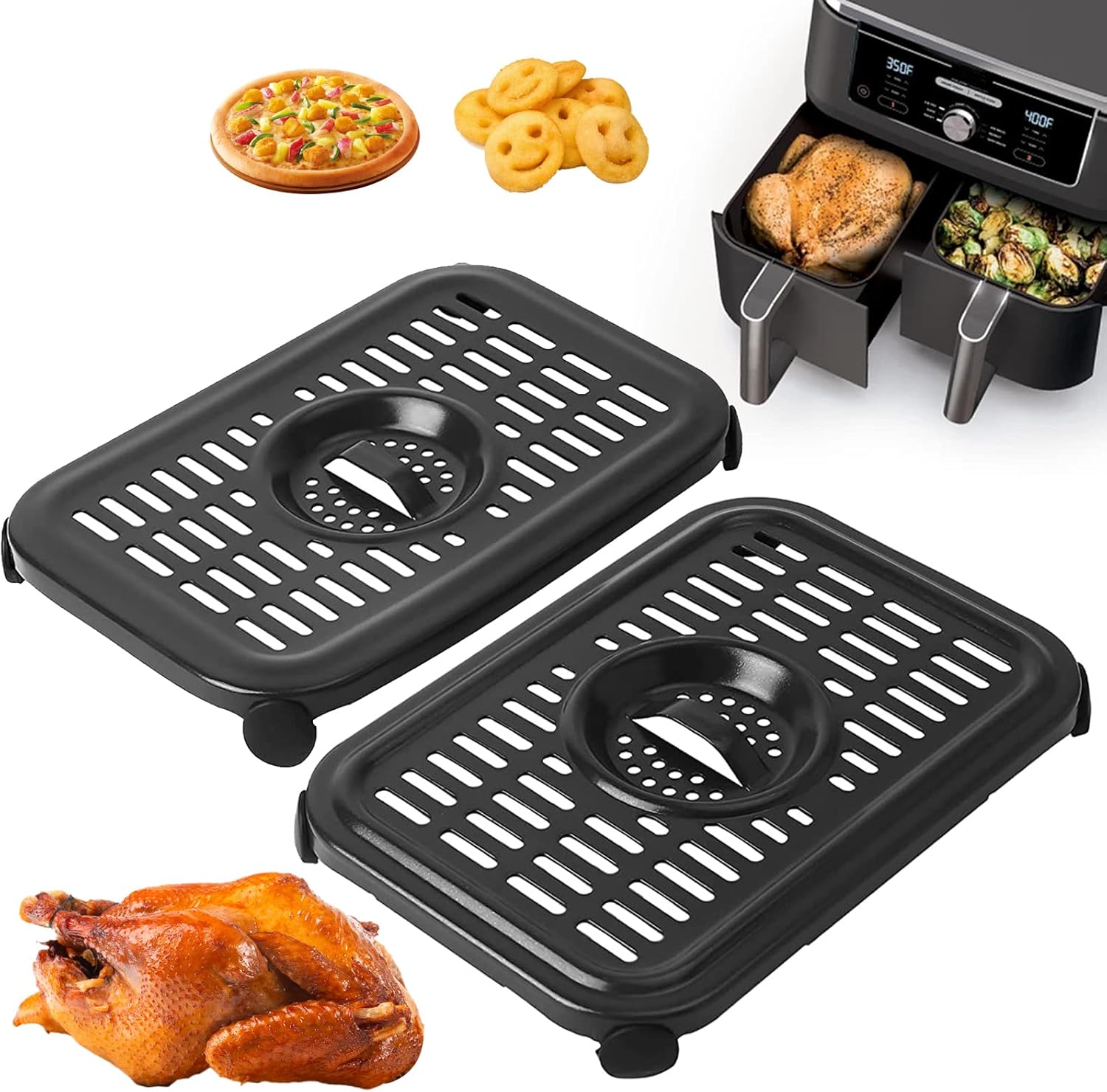 Gcq Air Fryer Grill Pan For Ninja Foodi Af300Uk 6 In 1 Dual Zone Digital Air Fryers Accessories