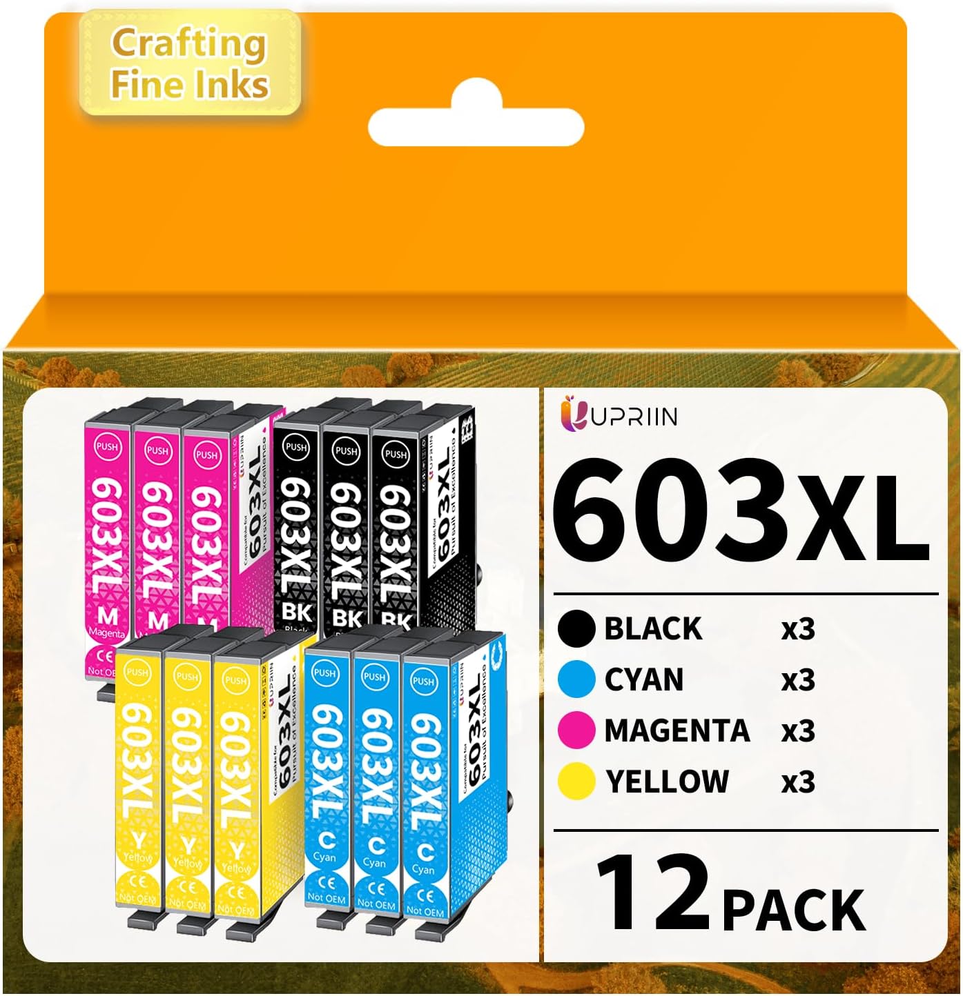 Epson 603Xl Compatible Ink Cartridges By Upriin - 12-Pack Set For Workforce & Expression Printers