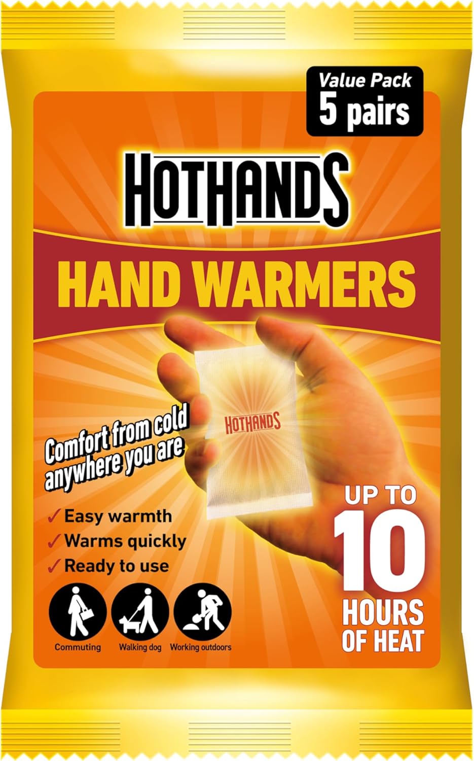 Hothands Hand Warmers - 5 Pairs - Air Activated Heat Packs