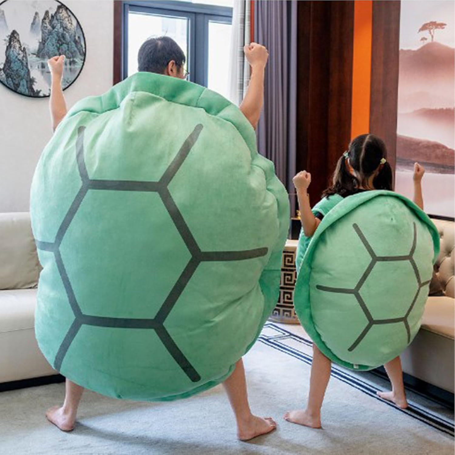 Hokuto Giant Wearable Turtle Shell Pillow, Green, 60Cm