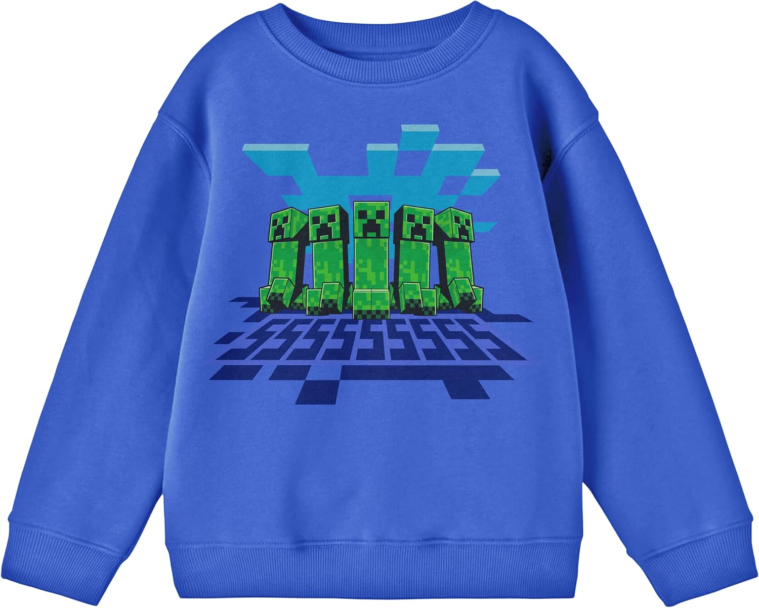 Minecraft Creeper Royal Blue Long-Sleeve Tee By Bioworld