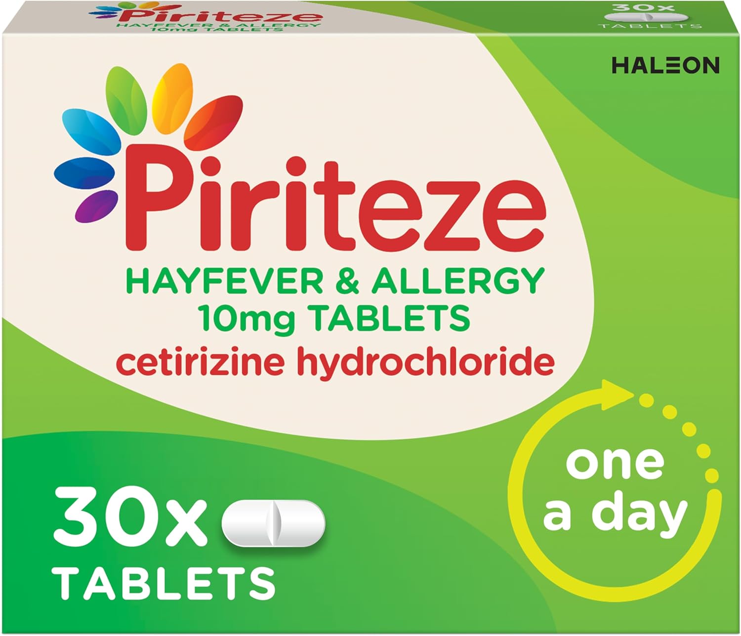 Piriteze Hayfever & Allergy Antihistamine Tablets 30S - 24 Hour Relief From Hay Fever And Allergies
