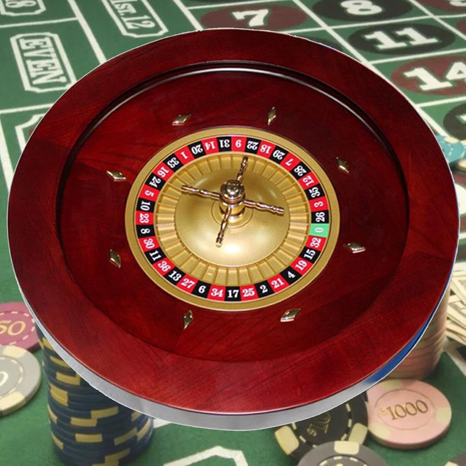 Heaxiy Wooden Roulette Wheel Set, 18