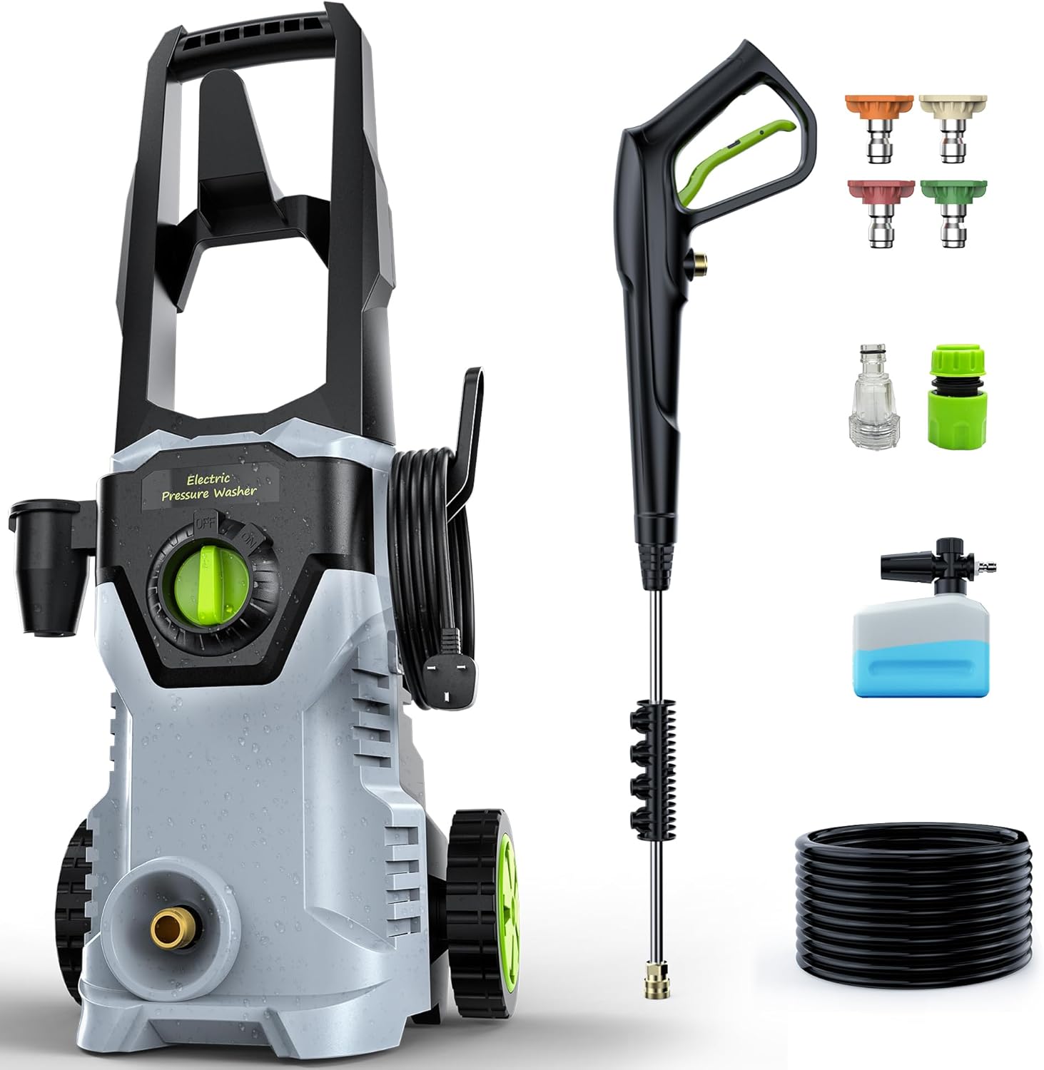 Etoolab Pressure Washer 160Bar With Foam Cannon, Electric Power Washer For Cars, Patios & Driveways