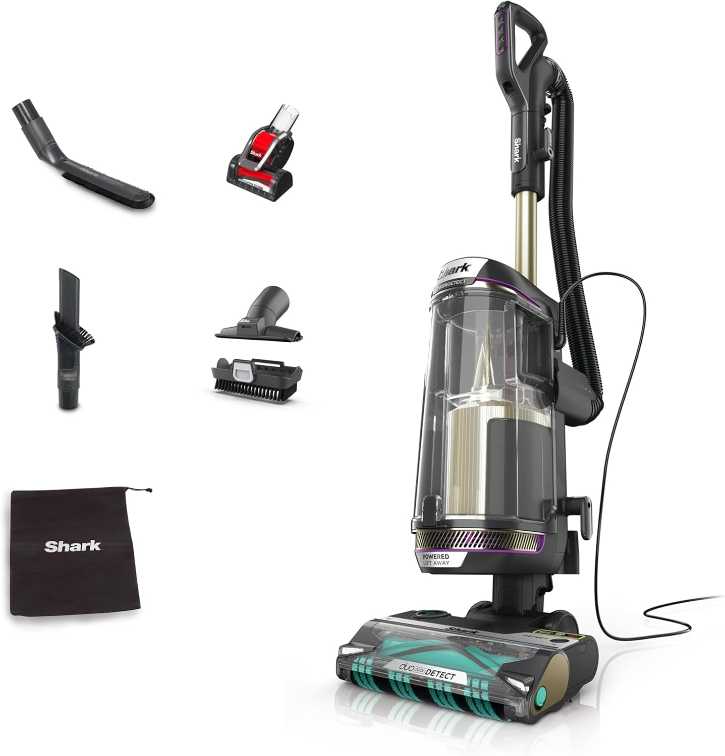 Shark Powerdetect Corded Upright Vacuum Cleaner Az3900Uktbk With Duoclean Detect & Anti-Allergen Technology