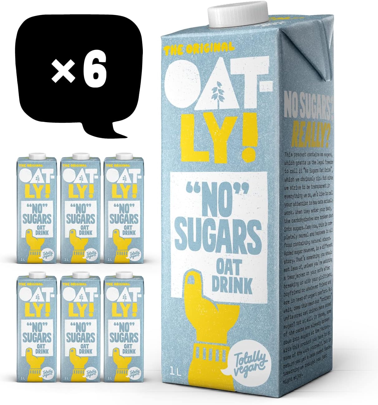 Oatly No Sugar Oat Drink 1L (Pack Of 6)