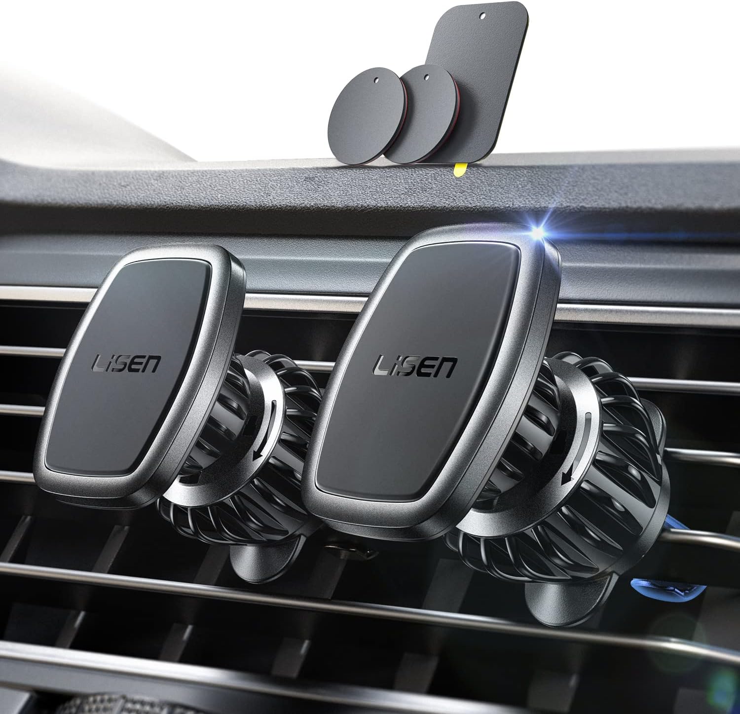 Lisen Magnetic Phone Holder For Cars - Compatible With Iphone & Samsung Models