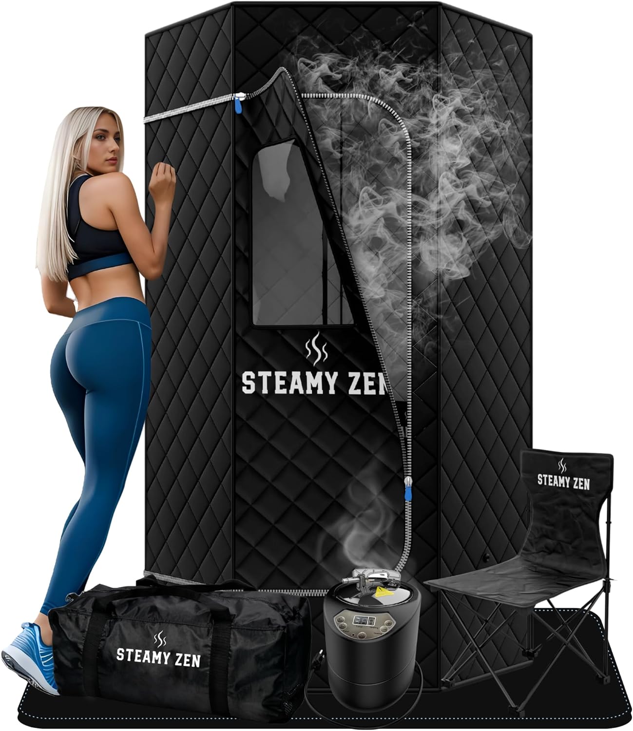 Portable Sauna Box by Frozen Zen - Steamy Zen Pop Up Steam Sauna for Home Relaxation & Detox