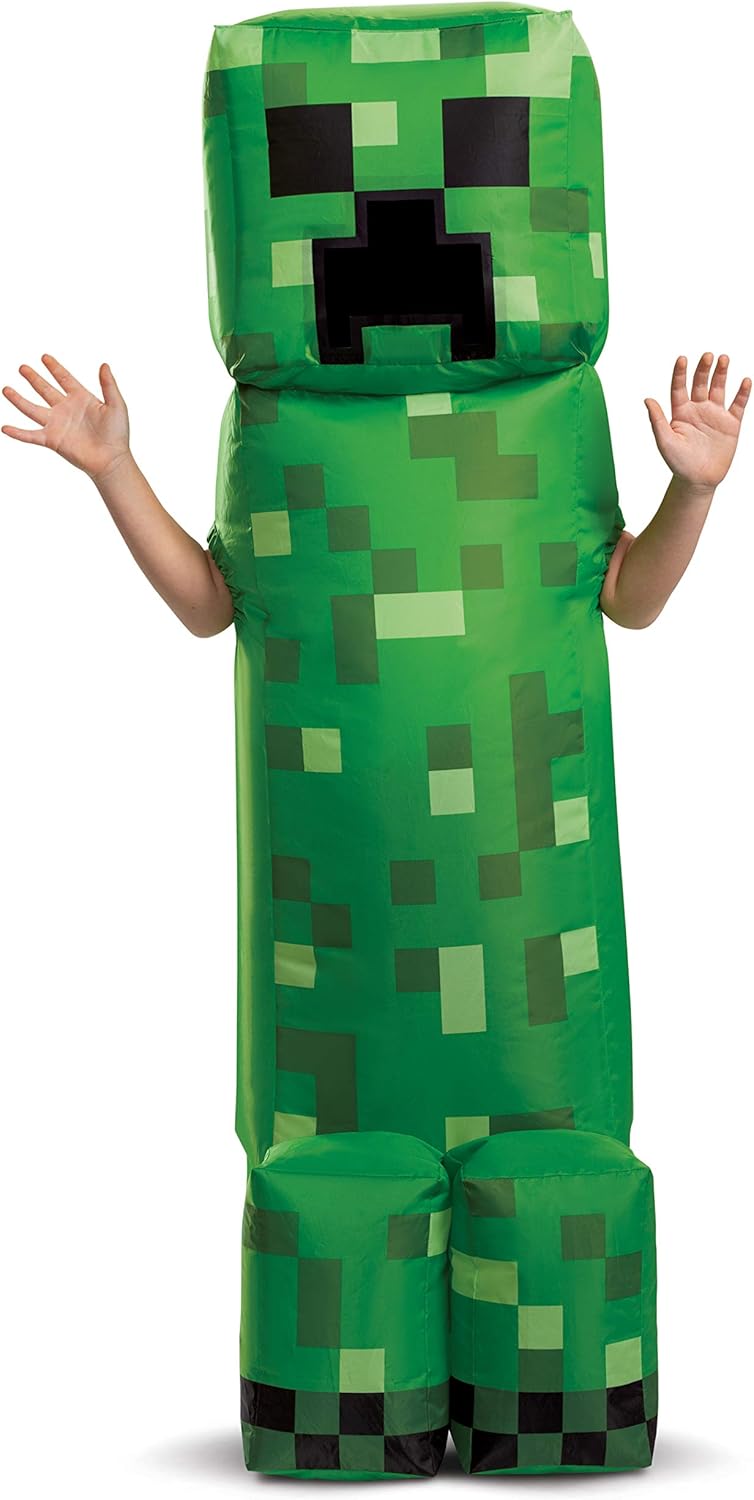 Disguise Official Creeper Minecraft Costume For Kids, Inflatable Fancy Dress Up