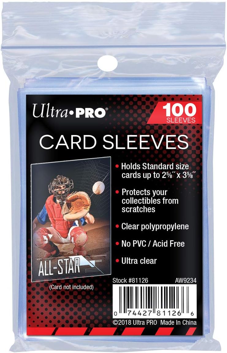 Ultra Pro Aw11739 Card Protector Sleeves - 100 Pack, Transparent, Standard Size