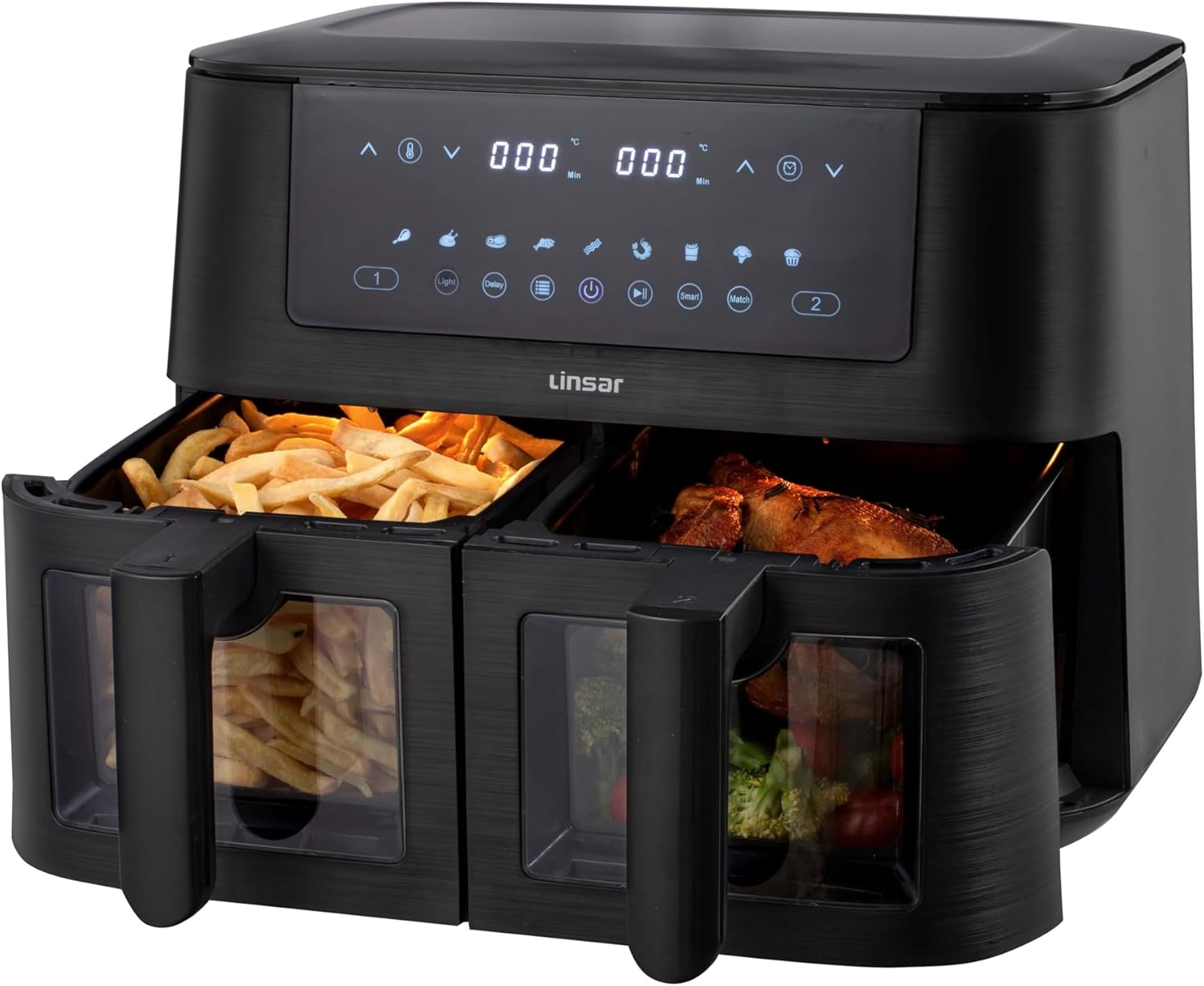 Linsar Dual Zone Air Fryer - 8L Capacity With Touch Screen And Sync Ready Technology