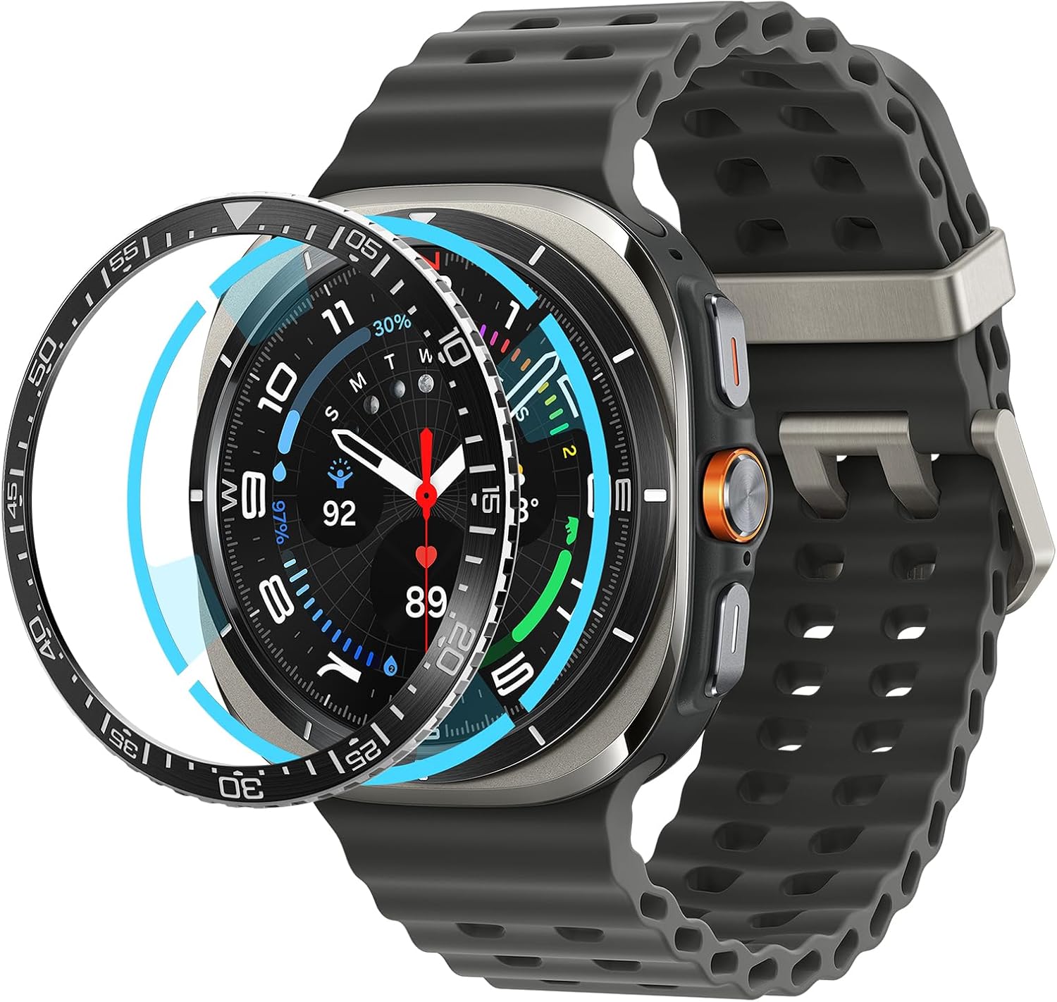 Spigen Bezel Tune For Samsung Galaxy Watch Ultra 47Mm - Black Stainless Steel Bezel Ring Protector